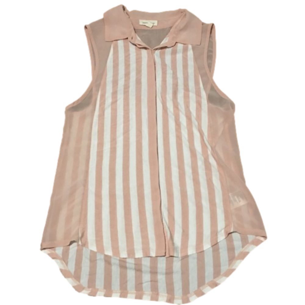 Button Down High Low Top